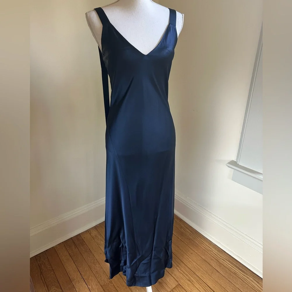 Manning Cartell Barneys New York Navy Slip Dress Gown Small - Picture 10 of 10